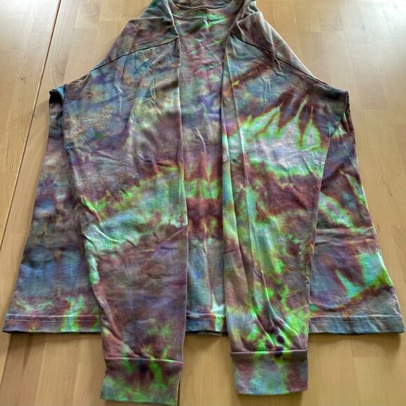 Teddy Fresh Unisex Long Sleeve Tee Shirt with Pocket size Medium CUSTOM TIE-DYED - Picture 3 of 8
